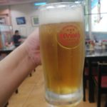 那覇空港の「空港食堂」で乾杯っ！フーチャンプルーとオリオンの生！〆は隣の沖縄そばで